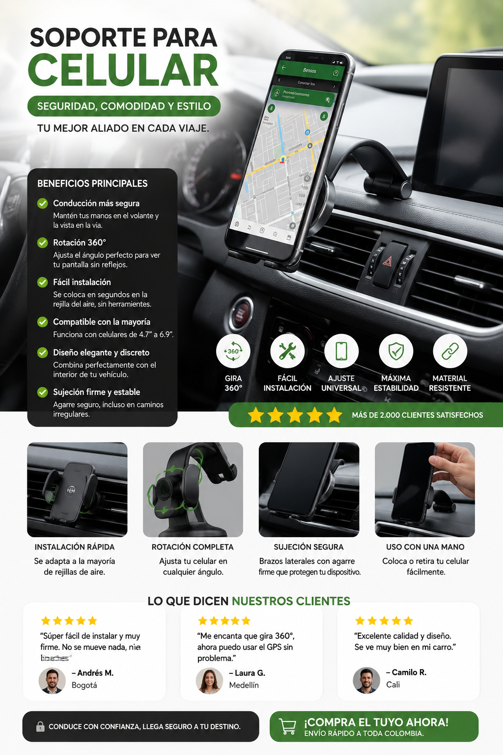 SOPORTE CELU HOLDER MAGNETICO AUTO CARRO